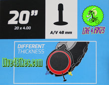 Load image into Gallery viewer, 20 In Thorn Resistant Bicycle Tubes Heavy Duty Inner Tube Ebike 20x4.00
