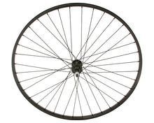 Load image into Gallery viewer, 27 X 1 1/4 ALLOY FREEWHEEL 36 SPOKE 14GBLACK 3/8 AXLE SINGLE WALL BLACK