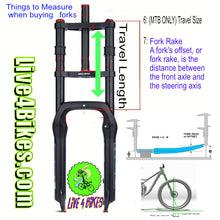 Load image into Gallery viewer, 26 in Suspension alloy  Fork 1 in  Threaded MTB -Live4Bikes