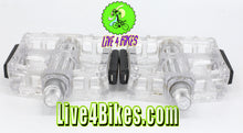 Load image into Gallery viewer, Clear BMX Platform Wide Pedals 9/16" - Live 4 Bikes
