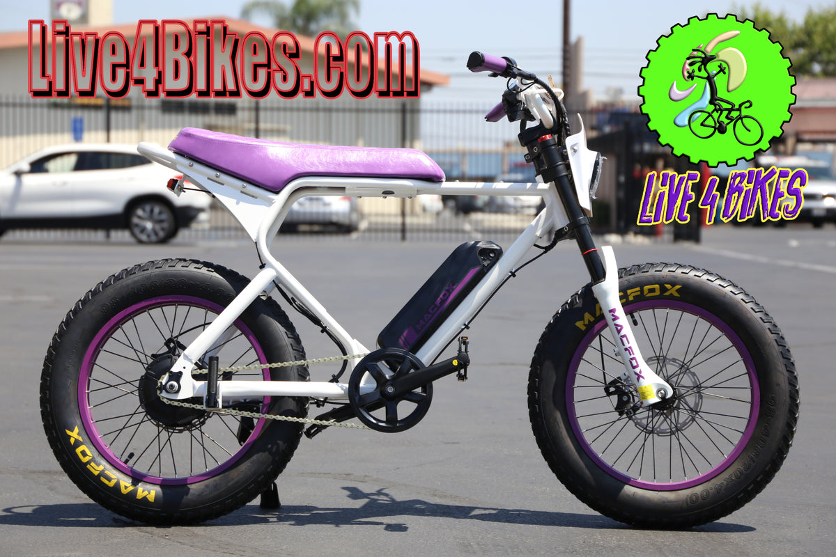 MacFox X1 ebike electric White / Purple – LIVE 4 BIKES