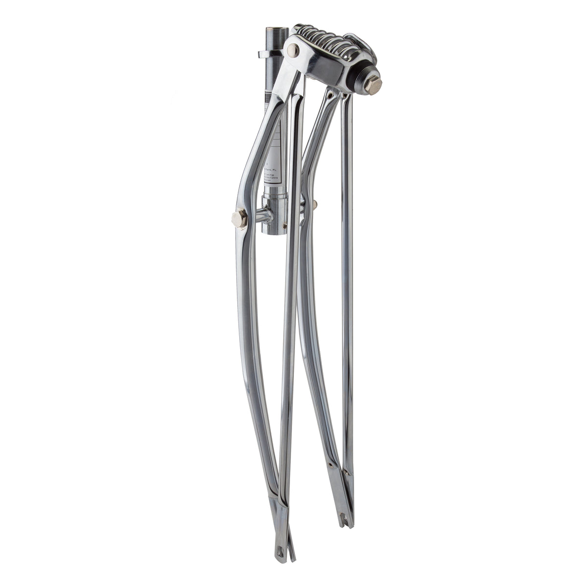 lowrider bicycle forks FK-SP26195135 Classic 1'' Spring Fork 25.4 mm 26 LOWRIDER CLASSIC SPRING FORK REGULAR BEND Steerer Threaded 1(22.2mm ID) Steerer Length 25.4 x 161 mm(65mm threaded) Axle size 3/8 Hub spacing 102 mm Material Steel Color Exploring OG 90s Lowrider Bikes