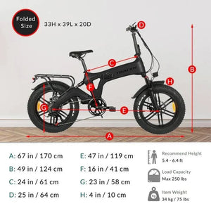 Tracer Kama 2.0 Folding E- Bike 750w 48v Black  - Live4Bikes