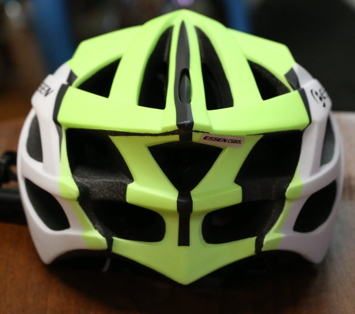 Road Bike Helmet Green/White