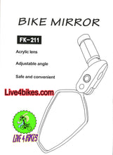 Load image into Gallery viewer, Universal Bicycle handlebar Bike Mirror Adjustable Safe Rearview Mirror -Live4bikes