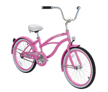 Load image into Gallery viewer, Micargi Jetta 20 in girls Beach Cruiser Pink w/ Fenders -Live4Bikes