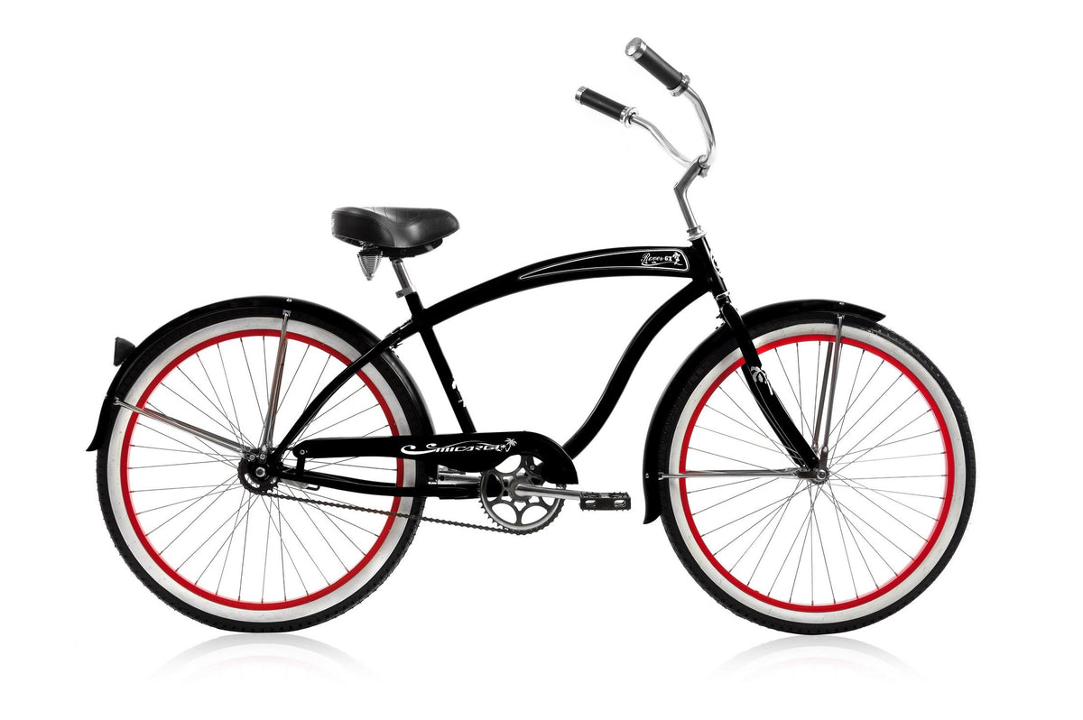 Black and shop red beach cruiser