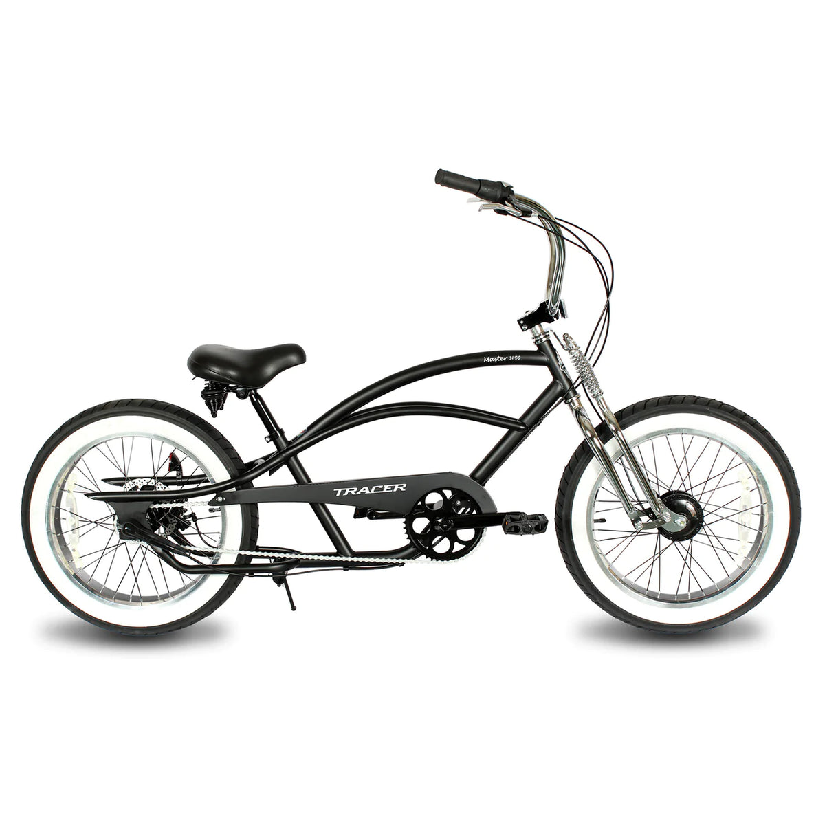 Skull Black Chrome Bicycle Grips - 22.2mm Lock-On - For Beach Cruiser, Lowrider, Chopper, MTB, BMX