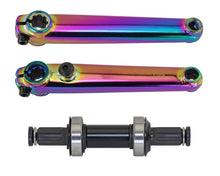 Load image into Gallery viewer, Cro-mo Crank Set  170mm Mid/BB 19mm Spindle 8t spline Oil Slik.