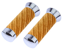Load image into Gallery viewer, Custom Swirl Velour Grips 7/8 long 130mm Chrome/Gold.