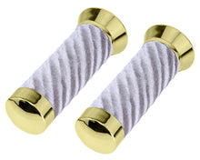 Load image into Gallery viewer, Custom Swirl Velour Grips 7/8 long 130mm Gold/Silver.
