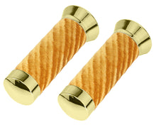 Load image into Gallery viewer, Custom Swirl Velour Grips 7/8 long 130mm Gold/Yellow.