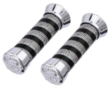 Load image into Gallery viewer, Grips 7/8 long 130mm Swirl 9518 Black/Chrome Eagle.
