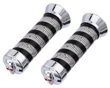 Load image into Gallery viewer, Grips 7/8 long 130mm Swirl 9518 Black/Chrome Skull.