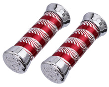 Load image into Gallery viewer, Grips 7/8 long 130mm Swirl 9518 Red/Chrome Eagle.