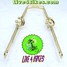 Load image into Gallery viewer, 26 Cage Twisted Fender Braces Gold.