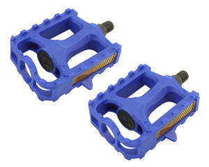 Blue Plastic Bicycle Pedals 1/2 for 1 piece crank- Live4Bikes