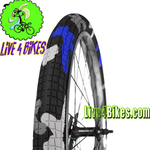 Camo Blue/Grey BMX-style 20 x bicycle tire live4bikes – LIVE