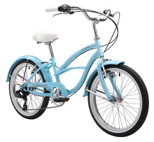 Load image into Gallery viewer, Firmstrong Urban Girl 20" 7-Speed Beach Cruiser Bike - Baby Blue