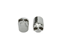 Load image into Gallery viewer, Flat Small Skull Valve Caps Chrome Schrader Valve.