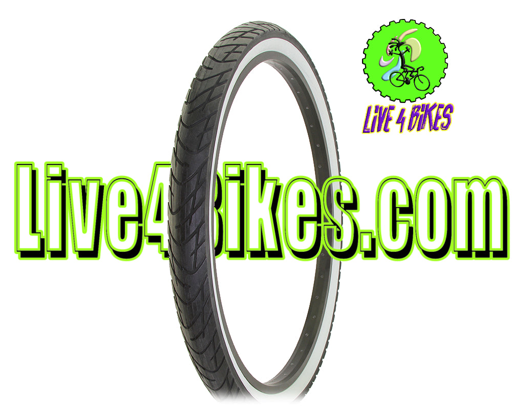 thumbnail image 2 of Duro 26x2.125 White Wall Beach Cruiser Tires – Red/White Slick Diamond (Pair) 2 of 6