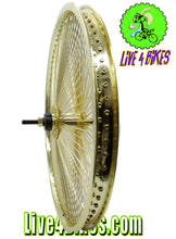Load image into Gallery viewer, 20 Inch Steel Coaster Wheel 144 Spoke Gold