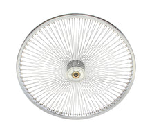 Load image into Gallery viewer, 24 Inch x 32mm Hollow-Hub Steel Wheel 144 Spoke 14G Chrome Bearing 5/8idx1-3/8od Single Wall Chrome.