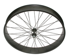 Load image into Gallery viewer, 26 Inch x 80mm Fat Alloy Front 6/Bolt Disk Wheel 36 Spoke 14G Black 3/8 Axle Single Wall Black.