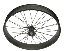 Load image into Gallery viewer, 26 Inch x 80mm Fat Alloy Coaster Wheel 36 Spoke 14G Black 3/8 Axle Single Wall Black.