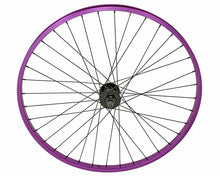 Load image into Gallery viewer, 29 Inch x 30mm Alloy 1 speed Free Wheel 36 Spoke 14G Purple 3/8 Axle Double Wall Purple.