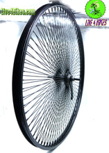 Load image into Gallery viewer, 29 Inch x 32mm Steel Coaster Wheel 144 Spoke 14G Black 3/8 Axle Single Wall Black.