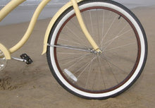 Load image into Gallery viewer, Firmstrong Bella Fashionista 26" Women's Beach Cruiser Bike - Vanilla With Brown Rims