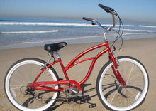 Load image into Gallery viewer, Firmstrong Urban Lady 26" 7-Speed Women's Beach Cruiser Bike - Red