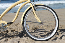 Load image into Gallery viewer, Firmstrong Bella Fashionista 26" 7-Speed Women's Beach Cruiser Bike - Vanilla With Brown Rims