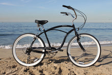 Load image into Gallery viewer, Firmstrong Urban Man 26" 7-Speed Men's Beach Cruiser Bike - Black