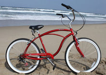 Load image into Gallery viewer, Firmstrong Urban Man 26" 7-Speed Men's Beach Cruiser Bike - Red