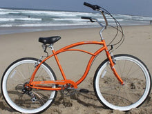 Load image into Gallery viewer, Firmstrong Urban Man 26" 7-Speed Men's Beach Cruiser Bike - Orange