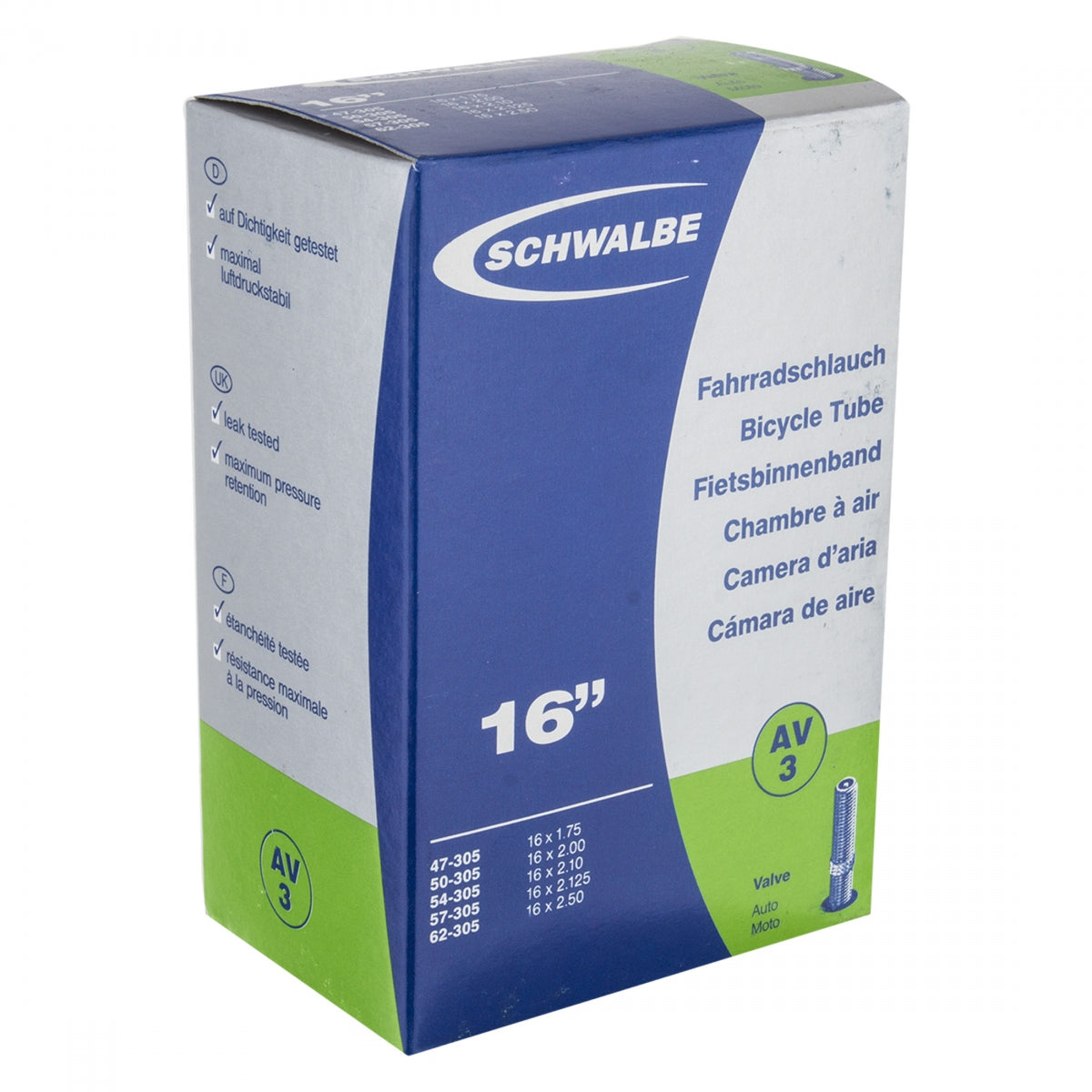 Schwalbe Tube Schwalbe 16 305x47/62 Schrader Valve 40mm Schwalbe