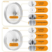 Load image into Gallery viewer, Micargi WH-TR9526140 26"X4"X13GX140H ALUMINUM POLISH FAT RIMS WHEEL SET