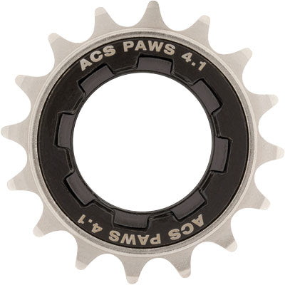 Acs F/W.Paws 4.1,3/32X18T Cromoly,Blk/Nickel Plated Paws 4.1 Bmx Freewheel Acs Freewheel