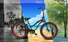 Load image into Gallery viewer, Micargi Slugo SS Female 26"*4" Fat Tire with 7-Speed Disc Brake Beach Cruiser Bike