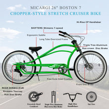 Load image into Gallery viewer, Micargi Boston 7 Stretch Beach Cruiser Bike
