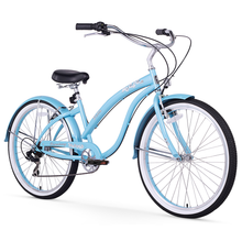 Load image into Gallery viewer, Firmstrong Bella Classic 26" 7-Speed Women's Beach Cruiser Bike - Blue