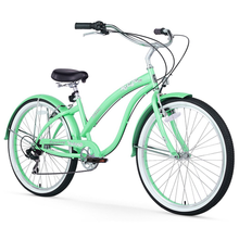 Load image into Gallery viewer, Firmstrong Bella Classic 26" 7-Speed Women's Beach Cruiser Bike - Green