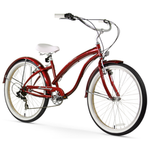 Load image into Gallery viewer, Firmstrong Bella Fashionista 26" 7-Speed Women's Beach Cruiser Bike