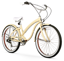 Load image into Gallery viewer, Firmstrong Bella Fashionista 26" 7-Speed Women's Beach Cruiser Bike
