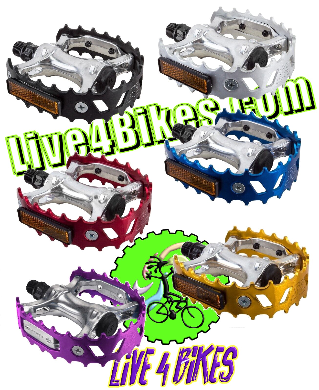 Bear claw Trap Pedals 9/16 Red For BMX Bikes
