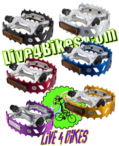 Bear claw Trap Pedals 9/16 Red For BMX Bikes - Live 4 Bikes