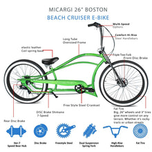 Load image into Gallery viewer, Micargi Boston GT7 Stretch Cruiser Bicycle