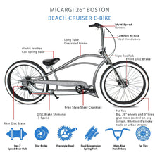 Load image into Gallery viewer, Micargi Boston GT7 Stretch Cruiser Bicycle